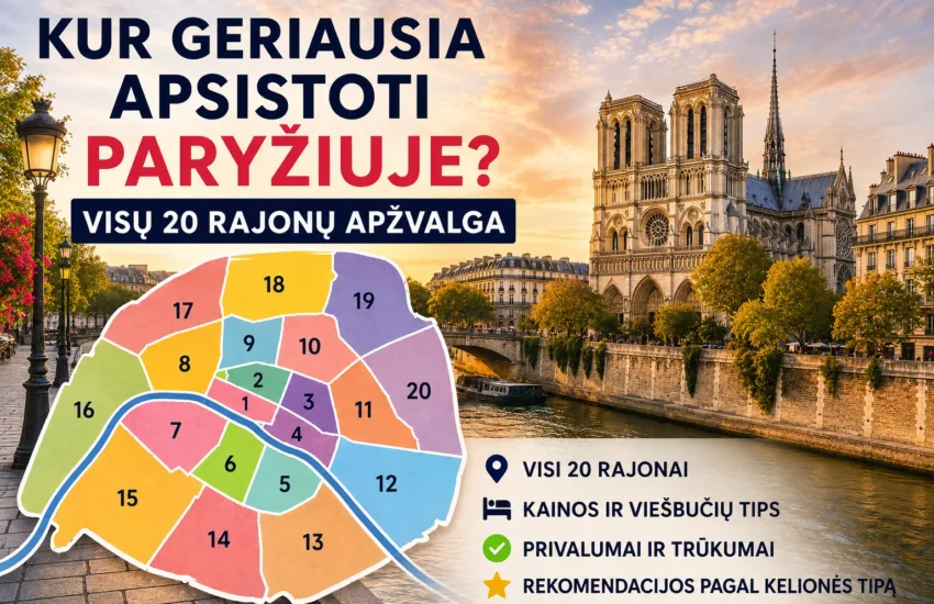 Kur geriausia apsistoti Paryžiuje? Visų 20 rajonų apžvalga